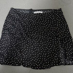 Reformation Black and White Polka Dot Mini Skirt
